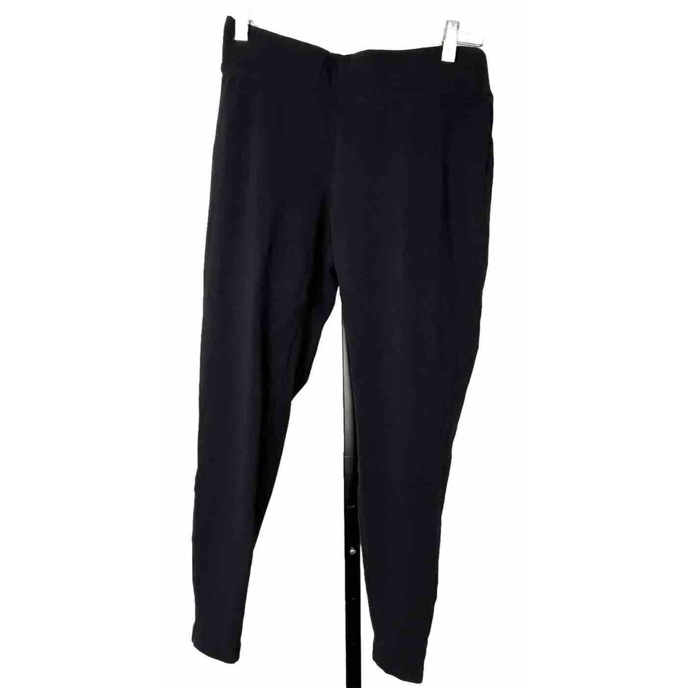 Lands End Legging Crop Stretch Cotton Black Tagless Size Small 6 8 Walking Sport
